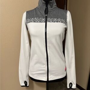 Victoria's Secret Gray and White zip up